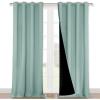 imageNICETOWN Full Shading Curtains 90 inches Long 2 Panels Set for Windows Super HeavyDuty Black Lined Blackout Curtains for Bedroom Privacy Assured Window Treatment Aqua Blue Pack of 2 52 inches W