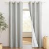 imageNICETOWN Grey Noise and Lights Block Out Curtains 2 Panels 42inch W by 90inch L Thermal Insulated 100 Blackout 2Layer Lined Drapes Noise Cancellation Window Draperies for Dining Room
