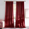 imageNICETOWN Grey Velvet Curtains Panels 84 inch Long Gothic Decor for Living Room Heavy Soft and Elegant Room Darkening Blackout Drapes Back Tab with Pleat 52 Wide 2 Panel Per PackRed