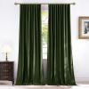 imageNICETOWN Grey Velvet Curtains Panels 84 inch Long Gothic Decor for Living Room Heavy Soft and Elegant Room Darkening Blackout Drapes Back Tab with Pleat 52 Wide 2 Panel Per PackOlive Green