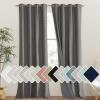 imageNICETOWN Grizzle Gray Vintage Linen 100 Blackout Curtains for Living Room Thermal Insulated Curtains 102 Long Noise Reducing Window Treatment Drapes for Hall Room 52 Wide Per Panel Set of 2