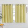imageNICETOWN Kitchen Short Blackout Curtain and Drape  Thermal Insulated Solid Grommet Blackout Panel for Patio Bedroom Living Room Single Panel 52 inches by 45 inches Paler Yellow