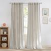 imageNICETOWN Linen Curtains Back Tab 90 Inch Long 2 Panels Set for Living Room 42 Wide Thick Flax Linen Blend Privacy Window Drapes Rod Pocket amp Back Tab with Light Filtering for BedroomBurlywood Birch