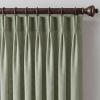 imageNICETOWN Pinch Pleated Linen Blend Curtains 84 inches Long 2 Panels Set Semi Sheer Privacy with Light Filtering Window Treatments Home Decor for BedroomLiving Room Ivory W40 x L84Sage Green