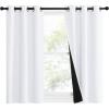 imageNICETOWN Pure White 100 Blackout Lined Curtains 1 Pair 37 Width x 40 Length Each Panel 2 Thick Layers Narrow Wide Window Treatment Panels Thermal Insulated Drapes for Kitchen Small Window