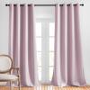 imageNICETOWN Room Darkening Curtains amp Drapes for Living Room  Grommet Window Treatment Thermal Insulated Solid Sound Reducing Drapes for Bedroom Baby Pink Set of 2 W52 x L90