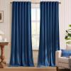 imageNICETOWN Sage Green Velvet Curtains Long Drapes Living Room Office Luxury Bedroom Room Darkening Velvet Curtains Rod Pocket Velvet Curtains 84 Long 52 inches Wide Set of 2Navy Blue