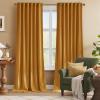imageNICETOWN Sage Green Velvet Curtains Long Drapes Living Room Office Luxury Bedroom Room Darkening Velvet Curtains Rod Pocket Velvet Curtains 84 Long 52 inches Wide Set of 2Mustard Gold