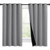 imageNICETOWN Silver Grey 100 Blackout Curtains with Heat and Cold Blocking Thermal Insulated 2Layer Lined Drapes Noise Cancellation Window Draperies for Offie Room 2 Panels 55inch W by 57inch L