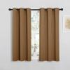 imageNICETOWN Sleek Blackout Curtains 45 inches Length for Small Windows Noise Reducing and Block Draft Panels for Door Doorway Laundry Office Luxury Decor Theme 2 Panels Gold Brown W34 x L45 Inch
