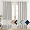 imageNICETOWN Snowbound Vintage Linen 100 Blackout Curtains for Living Room Thermal Insulated Curtains 102 Long Noise Reducing Window Treatment Drapes for Home Office 62 Wide Per Panel Set of 2