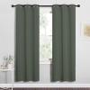 imageNICETOWN Thermal Insulated Curtains Blackout Draperies Window Treatment Solid Grommet Room Darkening Drape Panels for Bedroom Dark Mallard Set of 2 34 by 72 inches Long