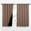 imageNICETOWN Total Blackout Panels for Nursery Super Soft Heavy Duty and Thick Window Treatment Curtains 63 inches Long with Black Lined for Basement 1 Pair Cappuccino 62 inches Wide Each Panel