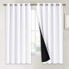 imageNICETOWN White 100 Blackout Lined Curtains 2 Thick Layers Completely Blackout Window Treatment Thermal Insulated Drapes for KitchenBedroom 1 Pair 70 inches Width x 63 inches Length Each Panel