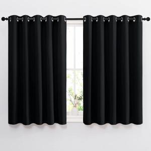 imageNICETOWN Black Out Curtains for Living Room  Easy Care Solid Thermal Insulated Grommet Blackout PanelsDrapes for Bedroom Window 2 Panels 66 inches Wide by 54 inches Long