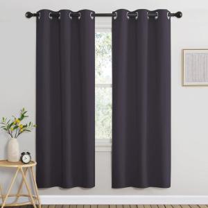 imageNICETOWN Blackout Window Curtains 72 inches Long Thermal Insulated Grommet Room Darkening Window Treatments for BedroomLiving Room Greyish Purple Set of 2 W37 x L72
