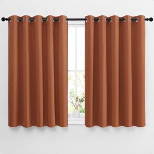 imageNICETOWN Half Window Curtains for Bedroom  Grommet Modern Thermal Insulated Blackout Window Treatments Sound Reducing for NurseryKitchen Burnt Orange W66 x L54 Set of 2