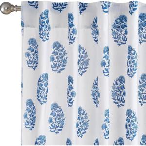 imageNICETOWN Linen Curtains Back Tab 90 Inch Long 2 Panels Set for Living Room 42 Wide Thick Flax Linen Blend Privacy Window Drapes Rod Pocket amp Back Tab with Light Filtering for BedroomZ Blue 1