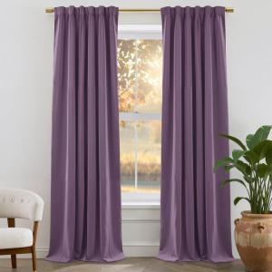 imageNICETOWN Sage Green Velvet Curtains Long Drapes Living Room Office Luxury Bedroom Room Darkening Velvet Curtains Rod Pocket Velvet Curtains 84 Long 52 inches Wide Set of 2Lavender Purple