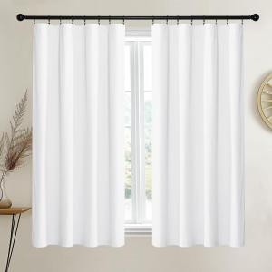 imageNICETOWN Sage Green Velvet Curtains Long Drapes Living Room Office Luxury Bedroom Room Darkening Velvet Curtains Rod Pocket Velvet Curtains 84 Long 52 inches Wide Set of 2White