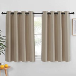 imageNICETOWN Taupe Blackout Curtain for Living Room  Solid Thermal Insulated Grommet Blackout PanelDrape for Bedroom Kitchen Window 1 Panel 52 inches Wide by 54 inches Long