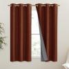 imageNICETOWN 100 Absolutely Blackout Linen Curtains with Thermal Insulated Liner 42 Wide 2 Panels 45 Long Drapes Grommet Retro Burnt Orange Linen Curtains Vertical Drapes Privacy for Kitchen