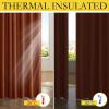imageNICETOWN 100 Absolutely Blackout Linen Curtains with Thermal Insulated Liner 42 Wide 2 Panels 45 Long Drapes Grommet Retro Burnt Orange Linen Curtains Vertical Drapes Privacy for Kitchen