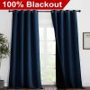 imageNICETOWN 100 Blackout Blinds Set of 2 52 inches x 120 inches Laundry Room Decor Window Treatment Curtains for Large Patio Sliding Door Thermal Insulated Moroccan Blue Curtains for Bedroom