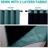imageNICETOWN 100 Blackout Curtains 45 inches Long Sea Teal 1 Pair 42 inches Width Each Panel 2 Thick Layers Completely Blackout Window Treatment Thermal Insulated Lined Drapes for Small Window