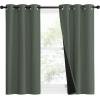 imageNICETOWN 100 Blackout Curtains 50 Long Pair of Energy Smart amp Noise Blocking Out Drapes for Baby Room Window Thermal Insulated Guest Room Lined Window DressingDark Mallard 37 Wide