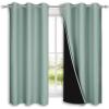 imageNICETOWN 100 Blackout Lined Curtains Seafoam Green 1 Pair 42 Width x 63 Length Each Panel 2 Thick Layers Completely Blackout Window Treatment Panels Thermal Insulated Drapes for Kitchen