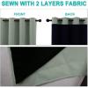 imageNICETOWN 100 Blackout Window Curtain Panels Cold and Full Light Blocking Drapes with Black Liner for Nursery 84 inches Drop Thermal Insulated Draperies Greyish Green 2 Pieces 52 Wide per Panel