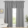 imageNICETOWN Basement Window Christmas 16 Inch Length Rod Pocket Small Blackout Valances for Living Room Christmas Decor Bedroom RV Camper Bathroom Windows 1 Pair 42 inches Wide per Panel Sage GreenSilver Grey