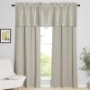 imageNICETOWN Basement Window Christmas 16 Inch Length Rod Pocket Small Blackout Valances for Living Room Christmas Decor Bedroom RV Camper Bathroom Windows 1 Pair 42 inches Wide per Panel Sage GreenNatural