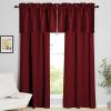 imageNICETOWN Basement Window Christmas 16 Inch Length Rod Pocket Small Blackout Valances for Living Room Christmas Decor Bedroom RV Camper Bathroom Windows 1 Pair 42 inches Wide per Panel Sage GreenBurgundy Red