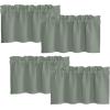 imageNICETOWN Basement Window Christmas 16 Inch Length Rod Pocket Small Blackout Valances for Living Room Christmas Decor Bedroom RV Camper Bathroom Windows 1 Pair 42 inches Wide per Panel Sage GreenSage Green