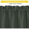 imageNICETOWN Basement Window Christmas 16 Inch Length Rod Pocket Small Blackout Valances for Living Room Christmas Decor Bedroom RV Camper Bathroom Windows 1 Pair 42 inches Wide per Panel Sage GreenDark Mallard