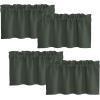 imageNICETOWN Basement Window Christmas 16 Inch Length Rod Pocket Small Blackout Valances for Living Room Christmas Decor Bedroom RV Camper Bathroom Windows 1 Pair 42 inches Wide per Panel Sage GreenDark Mallard