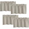 imageNICETOWN Basement Window Christmas 16 Inch Length Rod Pocket Small Blackout Valances for Living Room Christmas Decor Bedroom RV Camper Bathroom Windows 1 Pair 42 inches Wide per Panel Sage GreenNatural