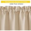 imageNICETOWN Basement Window Christmas 16 Inch Length Rod Pocket Small Blackout Valances for Living Room Christmas Decor Bedroom RV Camper Bathroom Windows 1 Pair 42 inches Wide per Panel Sage GreenBiscotti Beige