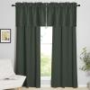 imageNICETOWN Basement Window Christmas 16 Inch Length Rod Pocket Small Blackout Valances for Living Room Christmas Decor Bedroom RV Camper Bathroom Windows 1 Pair 42 inches Wide per Panel Sage GreenDark Mallard