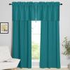 imageNICETOWN Basement Window Christmas 16 Inch Length Rod Pocket Small Blackout Valances for Living Room Christmas Decor Bedroom RV Camper Bathroom Windows 1 Pair 42 inches Wide per Panel Sage GreenPeacock Teal