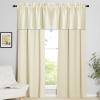 imageNICETOWN Basement Window Christmas 16 Inch Length Rod Pocket Small Blackout Valances for Living Room Christmas Decor Bedroom RV Camper Bathroom Windows 1 Pair 42 inches Wide per Panel Sage GreenBeige