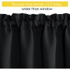 imageNICETOWN Basement Window Christmas 16 Inch Length Rod Pocket Small Blackout Valances for Living Room Christmas Decor Bedroom RV Camper Bathroom Windows 1 Pair 42 inches Wide per Panel Sage GreenBlack