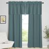 imageNICETOWN Basement Window Christmas 16 Inch Length Rod Pocket Small Blackout Valances for Living Room Christmas Decor Bedroom RV Camper Bathroom Windows 1 Pair 42 inches Wide per Panel Sage GreenGreyish Blue