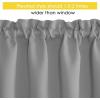 imageNICETOWN Basement Window Christmas 16 Inch Length Rod Pocket Small Blackout Valances for Living Room Christmas Decor Bedroom RV Camper Bathroom Windows 1 Pair 42 inches Wide per Panel Sage GreenSilver Grey
