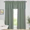 imageNICETOWN Basement Window Christmas 16 Inch Length Rod Pocket Small Blackout Valances for Living Room Christmas Decor Bedroom RV Camper Bathroom Windows 1 Pair 42 inches Wide per Panel Sage GreenSage Green