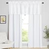 imageNICETOWN Basement Window Christmas 16 Inch Length Rod Pocket Small Blackout Valances for Living Room Christmas Decor Bedroom RV Camper Bathroom Windows 1 Pair 42 inches Wide per Panel Sage GreenPure White