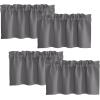 imageNICETOWN Basement Window Christmas 16 Inch Length Rod Pocket Small Blackout Valances for Living Room Christmas Decor Bedroom RV Camper Bathroom Windows 1 Pair 42 inches Wide per Panel Sage GreenGrey