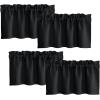 imageNICETOWN Basement Window Christmas 16 Inch Length Rod Pocket Small Blackout Valances for Living Room Christmas Decor Bedroom RV Camper Bathroom Windows 1 Pair 42 inches Wide per Panel Sage GreenBlack